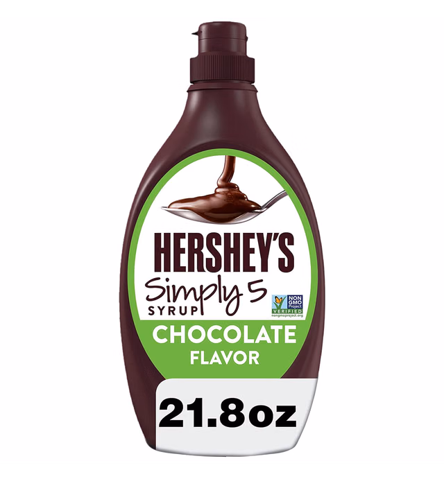 HERSHEY'S Simply 5 Chocolate Syrup Bottle, 21.8 oz