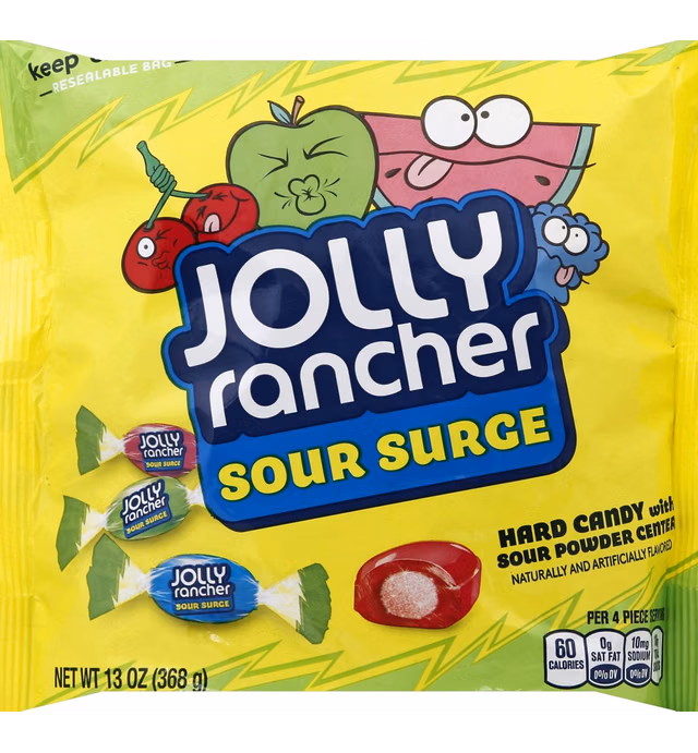 Jolly Rancher Assorted Sour Fruit Hard Candy Pieces Oval Hard Candy 13 Oz - 0010700450291