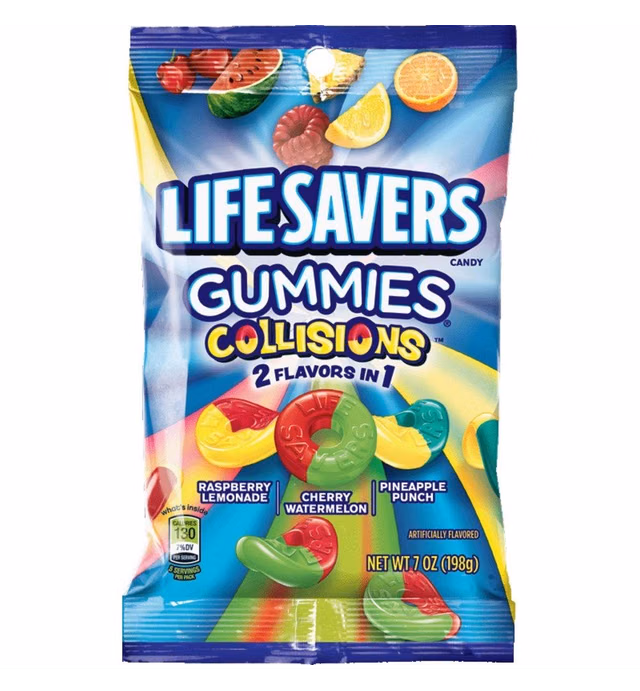 Gummi Savers Lifesavers Gummies Collisions Assorted Flavors, 7 oz