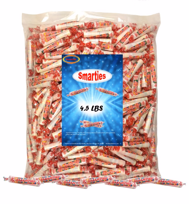 Smarties Original 4.5 lbs Assorted Flavor Candy Rolls