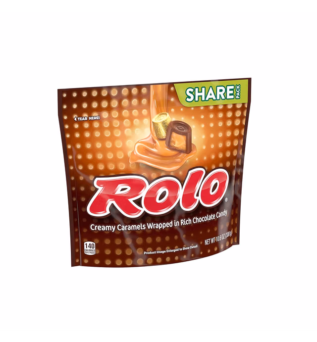 ROLO Chocolate Caramel Creamy, Individually Wrapped, Gluten Free Candy Share Pack, 10.6 oz