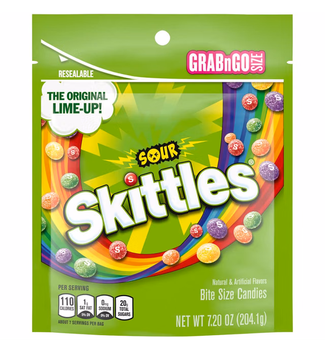 SKITTLES Sours Grab N Go, 7.2-Ounce Bag