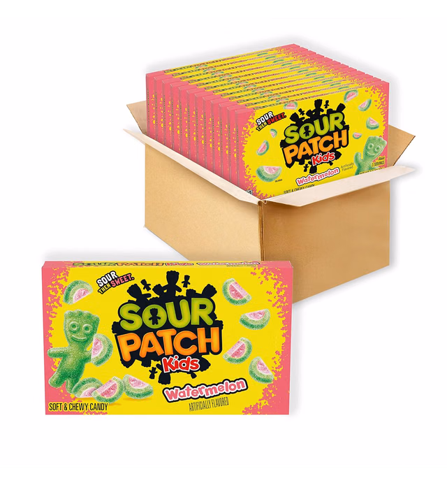 SOUR PATCH KIDS Watermelon Soft & Chewy Candy, 12 - 3.5 oz Boxes