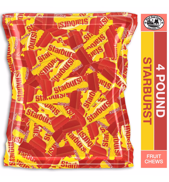 STARBURST Original Fun Size Chewy Candy Bulk Pack, 4 Pound Box