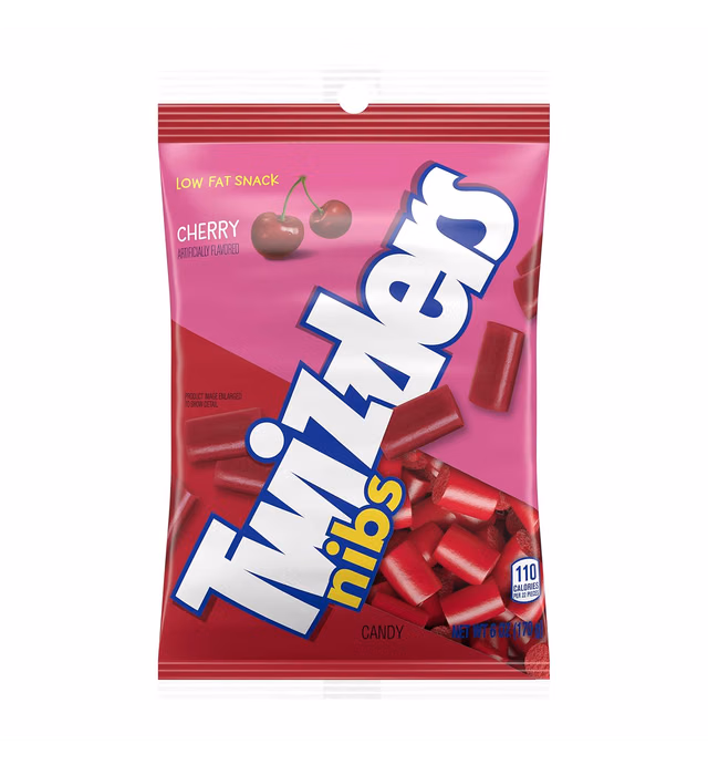 TWIZZLERS NIBS Cherry Flavored Chewy Candy, Bulk, 6 oz Bag (12 Count)
