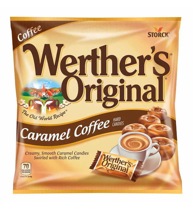 Werther's Original Hard Caramel Coffee Candy, 5.5 Oz Bags (Pack of 12)