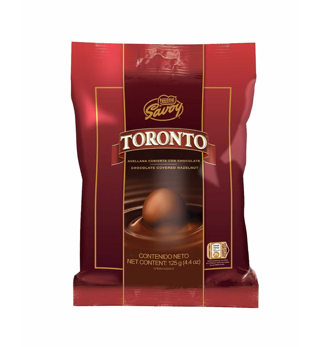 Nestle Savoy Toronto Avellana Cubierta con Chocolate (Chocolate Covered Hazelnut) 125g containing 14 pieces 3 Pack