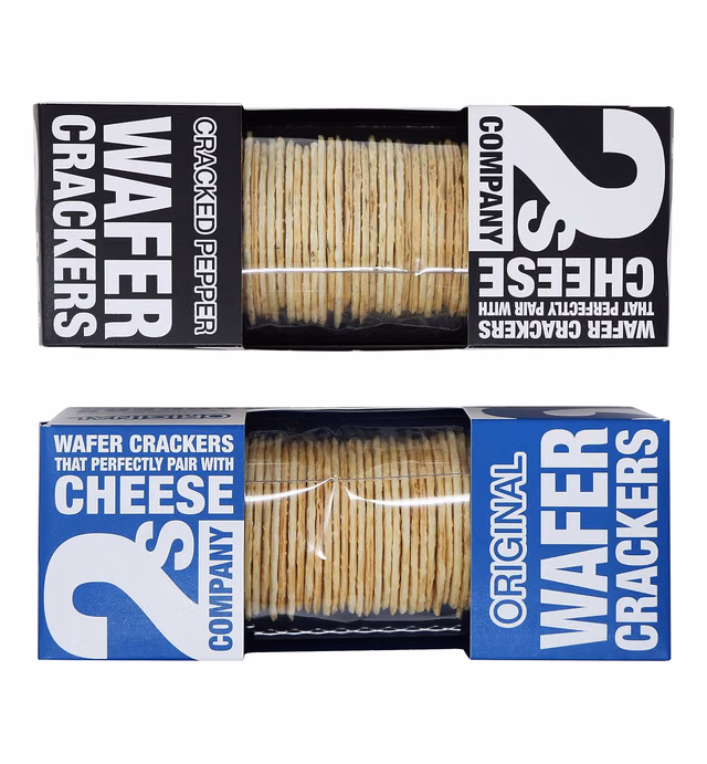 2s Company Wafer Crackers Cracked Pepper and Original, 3.5 Oz, 2 pack