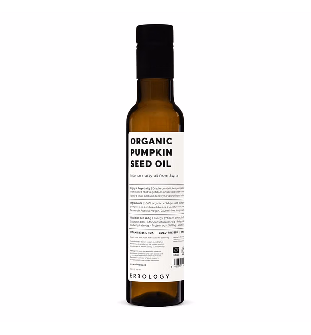 100% Organic Pumpkin Seed Oil 8.5 fl oz - Cold-Pressed - Premium Food Grade - Straight from Styrian Farm - Rich in Phytonutrients - Non-GMO - No Additives or Preservatives - Recyclable Glass Bottle