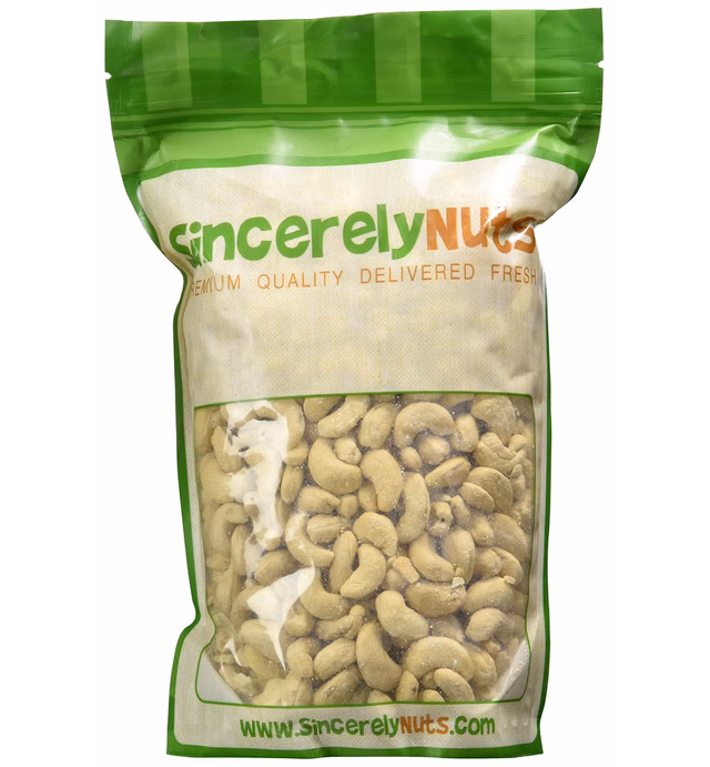 Sincerely Nuts – Whole Organic Raw Cashews | Two Lb. Bag | Deluxe Kosher Snack Food | Healthy Source of Protein, Vitamin & Mineral Nutritional Content | Gourmet Quality Vegan Cashew Nut