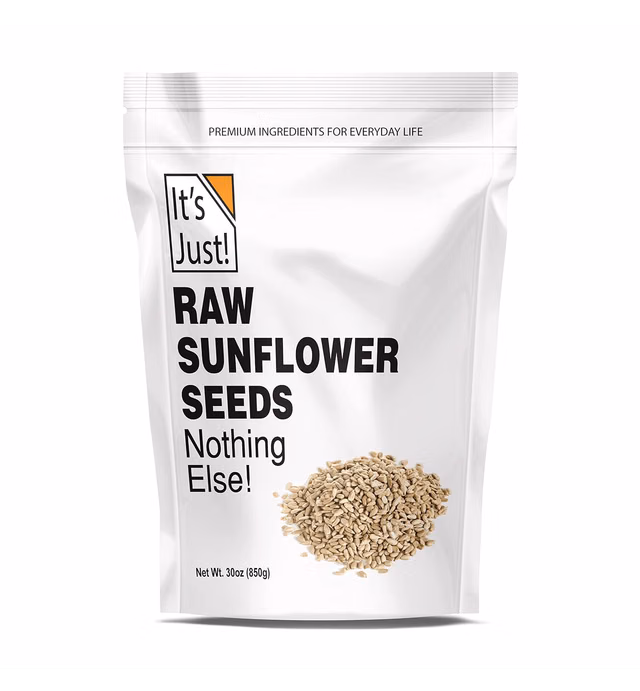 It's Just - Raw Sunflower Seeds, 1.88lbs, Product of Bulgaria, Unsalted, Shelled, Perfect for Baking, 30oz