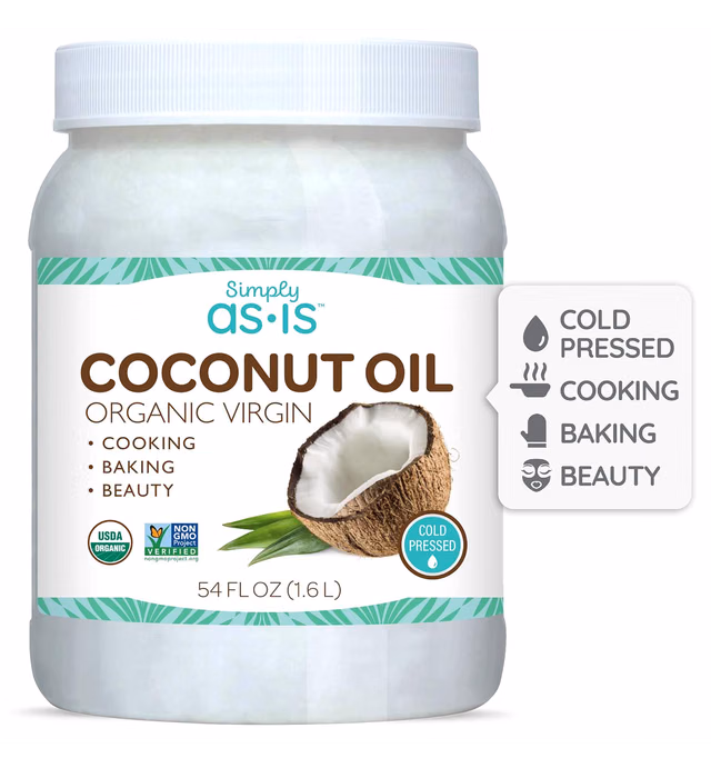 Simply as-is | Cold-Pressed & ﻿Organic Virgin | Unrefined | Coconut Flavor for Cooking & Baking | Deep Moisturizer for Beauty | 54 fl oz