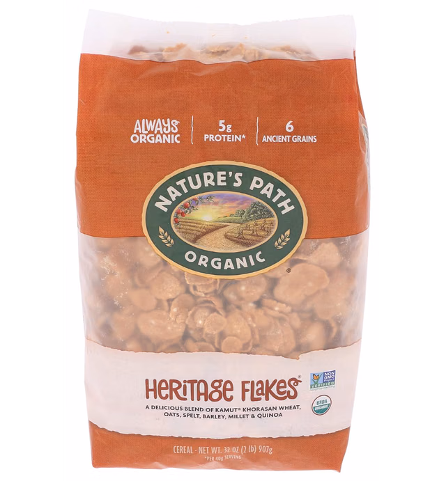 Nature's Path Organic Heritage Flakes Cereal, 32 oz Eco Pac Bags