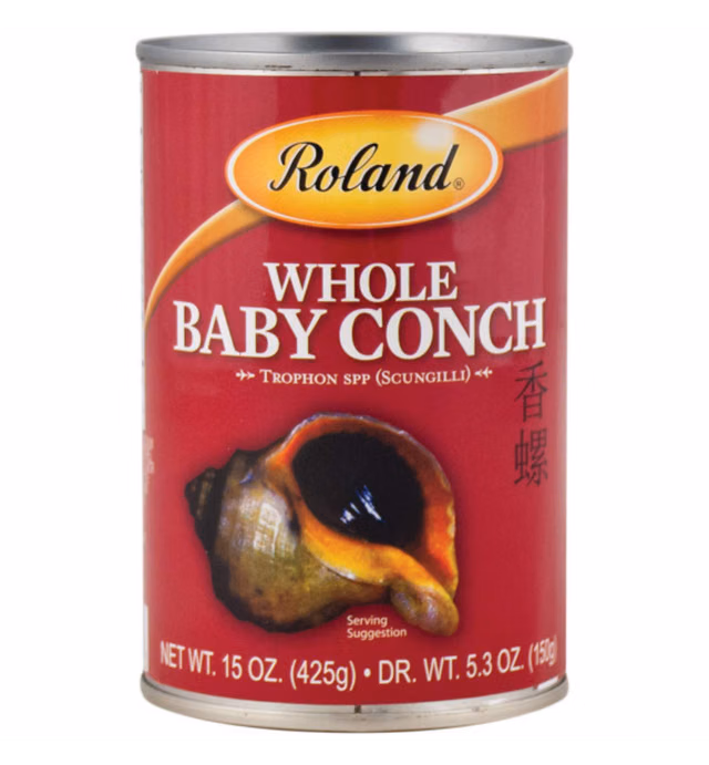 Roland Foods Whole Baby Conch in Water, Specialty Imported Food, 15-Ounce Can