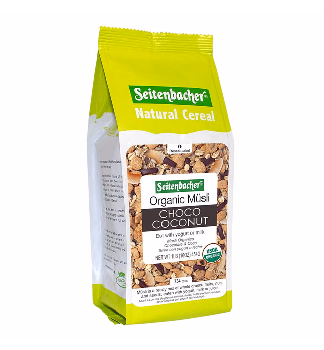 Seitenbacher Organic Muesli Choco Coconut Natural Cereal, 16 Ounce