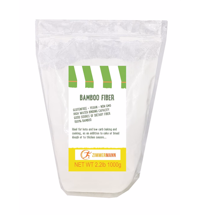 Bamboo Fiber 2.2lb 1000g, Gluten Free, Non GMO, Keto Friendly, 100% Bamboo, by Zimmermann Sportsnutrition