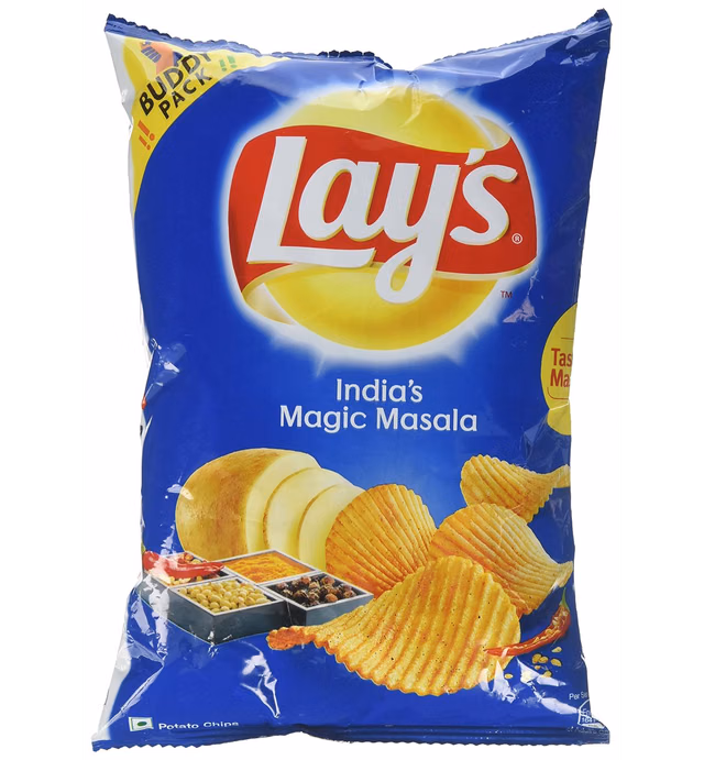 Lays Potato Chips - India's Magic Masala, 52 grams (1.83 oz) (Pack of 8) - India - Vegetarian