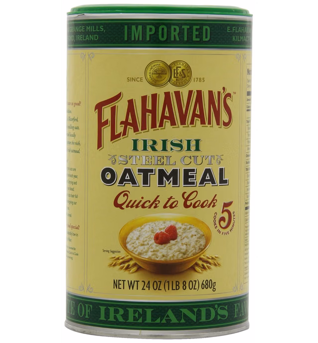 Flahavan's Irish Steel Cut Oatmeal Quick To Cook Drum, 24-ounces (Pack of 2)