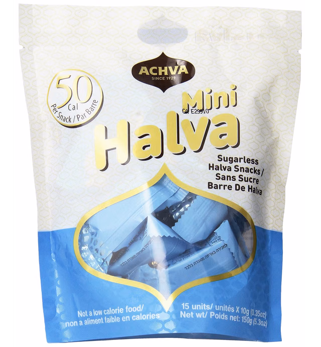 Achva Halva Sugarless Mini Snack Bag, 5.3 Ounce