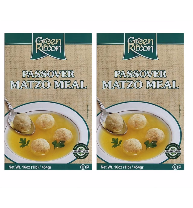 Green Ribbon Matzo Meal Kosher for Passover 16 oz 2 Pack Total 32 OZ