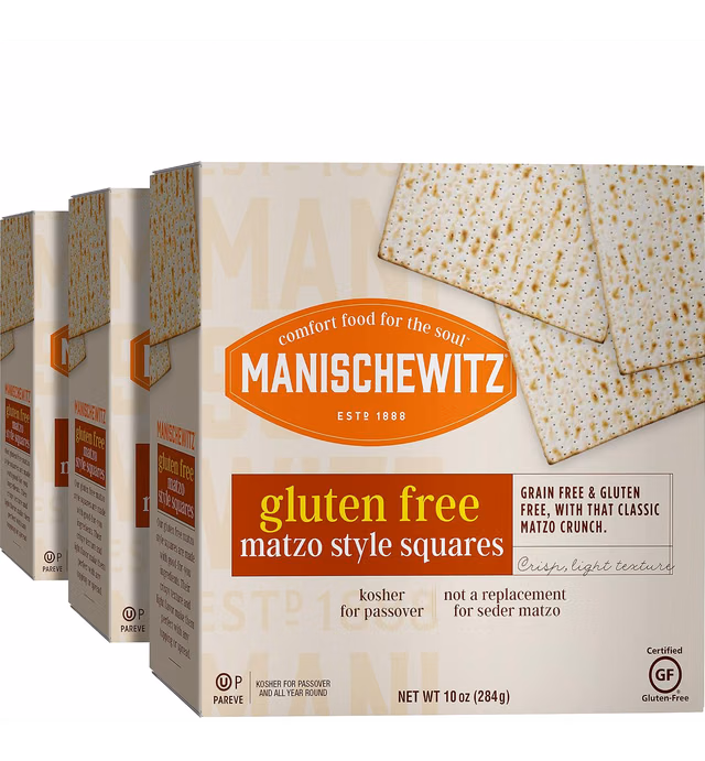Manischewitz All Natural Gluten-Free Matzo Style Squares, 10 Ounce 3 Pack
