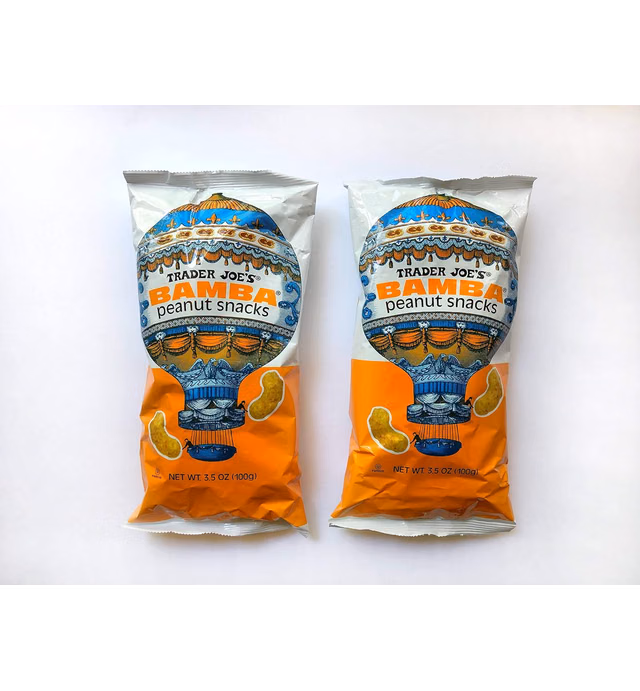 Trader Joe's Israel Bamba Peanut Snacks, 3.5 oz (100g), Set of 2 Bags, Kosher Pareve