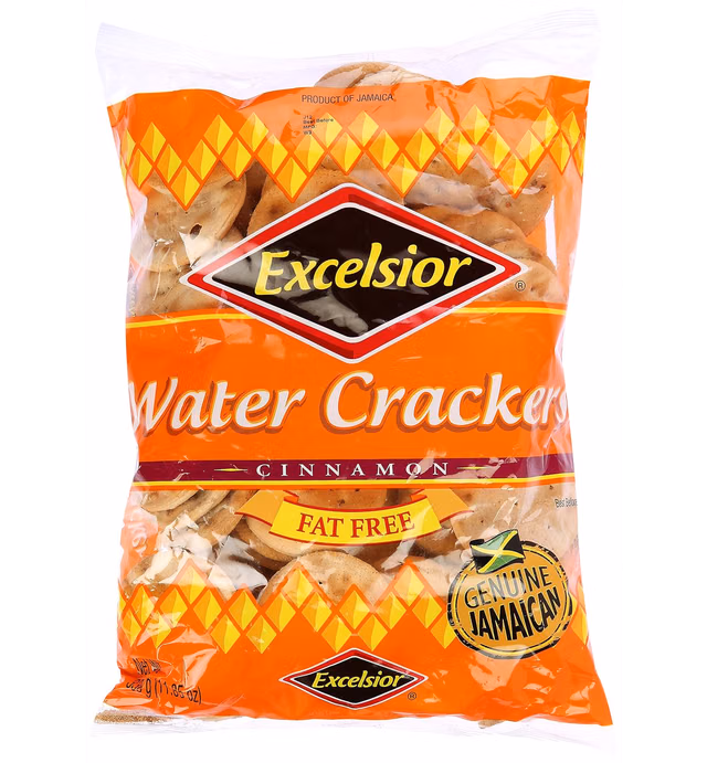 Excelsior Jamaica's Favorite Water Crackers, Cinnamon, Fat Free ,11.85 oz, Packaging may vary