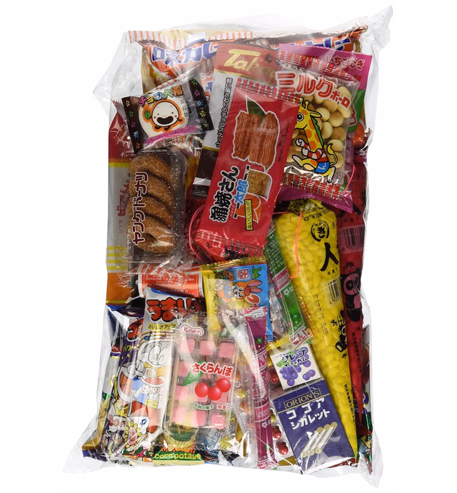 Assorted Japanese Junk Food Snack "Dagashi" Economical 45 Packs of 30 Types