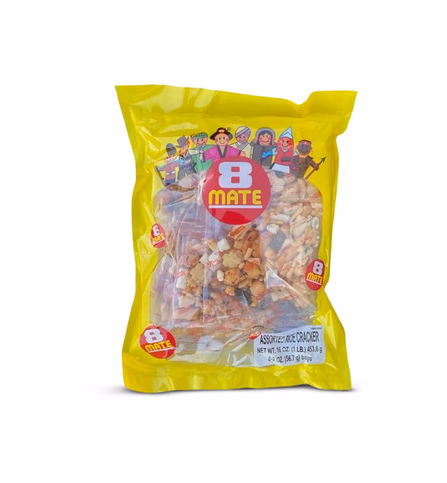 Shirakiku Japanese Style - 8 Mate Premium Arare Assorted Rice Cracker with Green peas | Glutinous Rice, Soy Sauce and Wasabi Green Peas | Asian Snacks, 16 Oz - (Pack of 2)