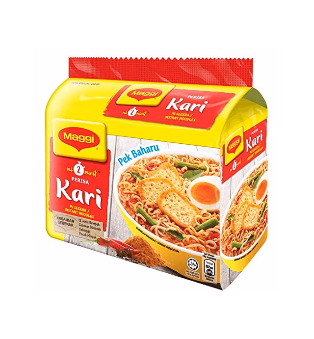 Maggi Nestle Malaysia 2 Minute Instant Curry Flavour Masala Noodles 5 Packs x 79g Kari Spicy Pedas Mee Chili Soup