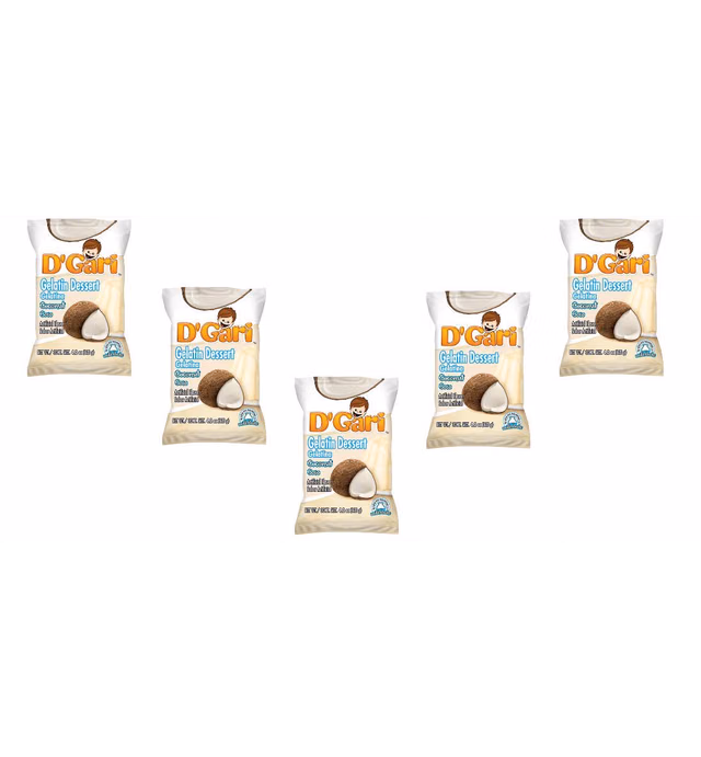 D'Gari Gelatin Dessert Coconut- Dgari Coco- 5 pack (COCONUT)