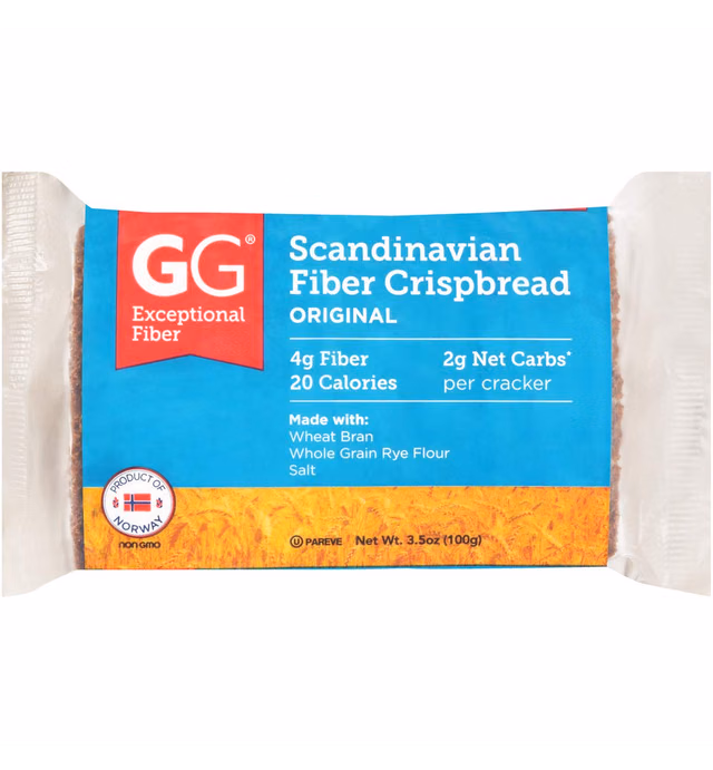 GG Scandinavian Fiber Crispbread, Original, 3.5 Oz (Pack of 30)