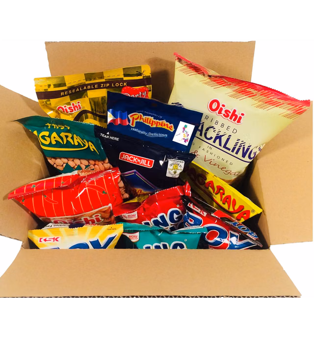 WORLD FOOD MISSION BALIKBAYAN SNACKS BOX- VARIETY ASSORTMENT OF CLASSIC FILIPINO SNACKS (9 COUNTS TOTAL)