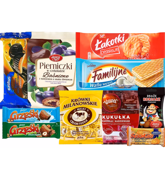 TASTE OF POLAND SWEET BOX Packing by Granda 3.5 lb TRADITIONAL POLISH SWEETS, 10 COUNT