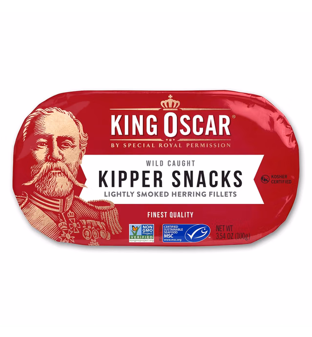 King Oscar Kipper Snacks, Smoked Herring Fillets, 3.54-Ounce (Pack of 12)