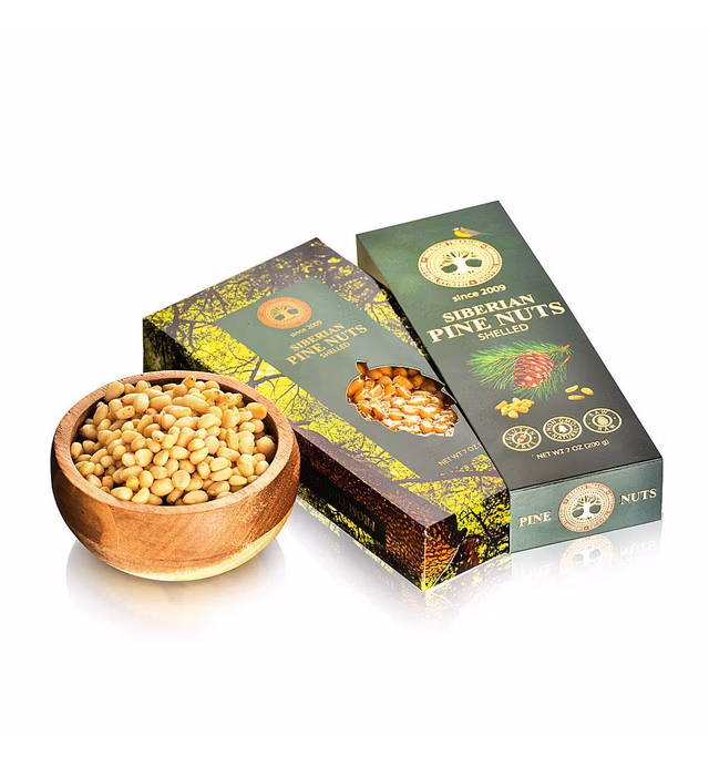 SIBERIAN Pine Nuts, Pine Kernels from Siberia, Pine Nuts, Wild Harvested in taiga, 200 Grams (7.05 Oz)