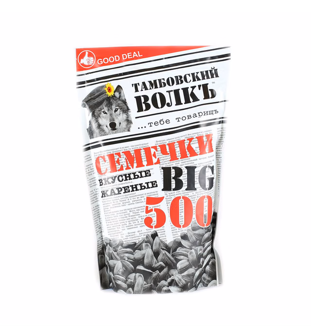 Tambovskiy Volk Sunflower Seeds Roasted Unsalted 17.6oz/500g