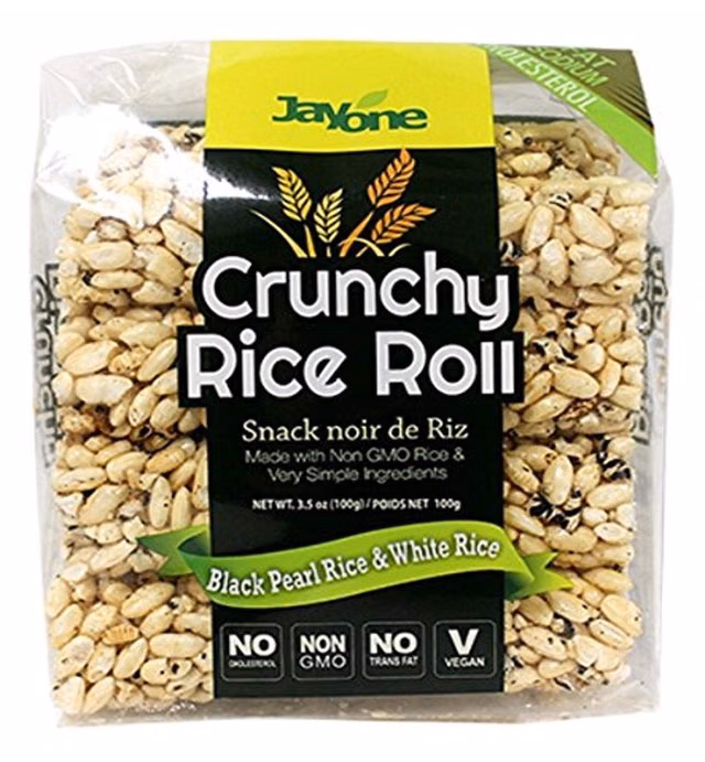 Jayone Crunchy Rice Rolls, Black Pearl/White Rice, 3.5 Ounce (Pack of 6)