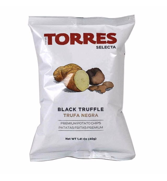 Torres - Black Truffle Potato Chips, 1.41oz (40g) (3-PACK) | Light and Crispy with Bold Flavors | Perfect Snack for Those with Food Sensitivities | Imported from Spain