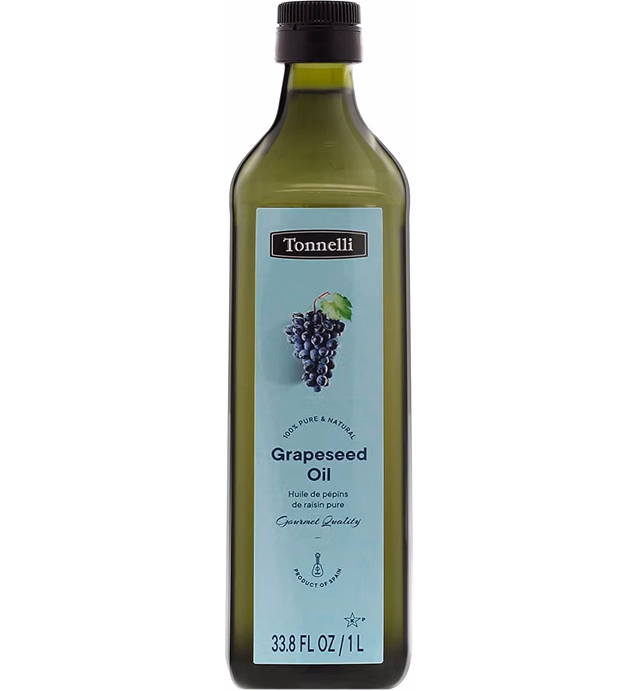 Tonnelli 100% Pure Kosher Grapeseed Oil, 33.8oz Bottle, Gourmet Quality, Product of Spain, Non GMO Verified, Certified Kosher, Perfect for High Heat Frying and Cooking