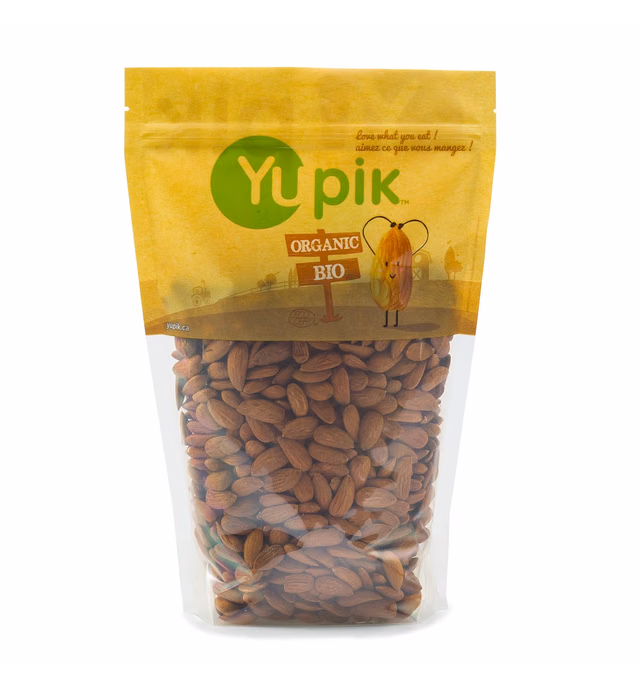 Yupik Nuts Organic Raw European Almonds, 2.2 lb, Non-GMO, Vegan, Gluten-Free
