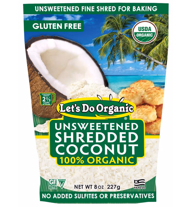 Let's Do...Organic Shredded, Unsweetened Coconut, 8 Ounce Packages (Pack of 12)