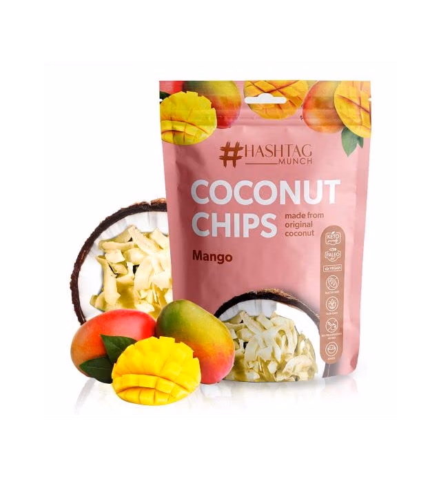 Premium Baked Toasted Natural Mango Flavor Coconut Chips 3.5 Ounce Gluten Free Vegan Keto Friendly Non GMO Paleo Healthy Snacks No Preservatives Added Crunchy Dried Sliced Crispy Bites Resealable Bag (1-Pack)