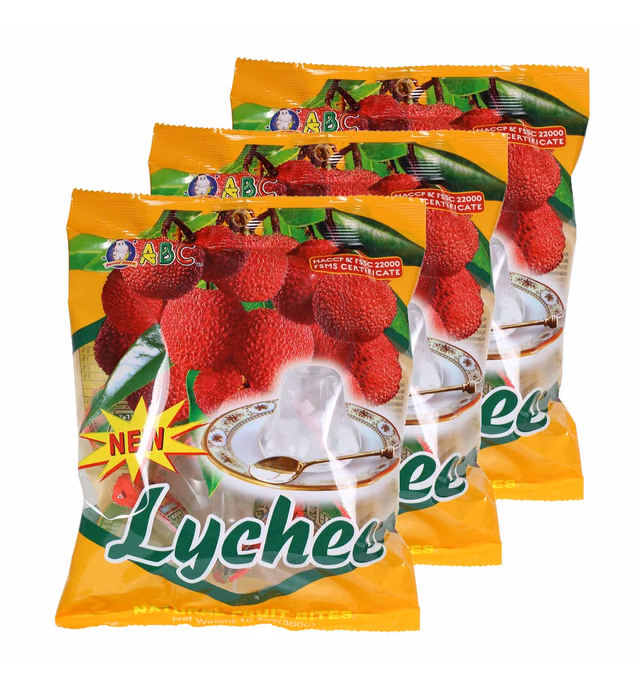 Funny Hippo ABC Lychee Coconut Fruit Jelly Cups 10.5oz (300g), 3 Pack