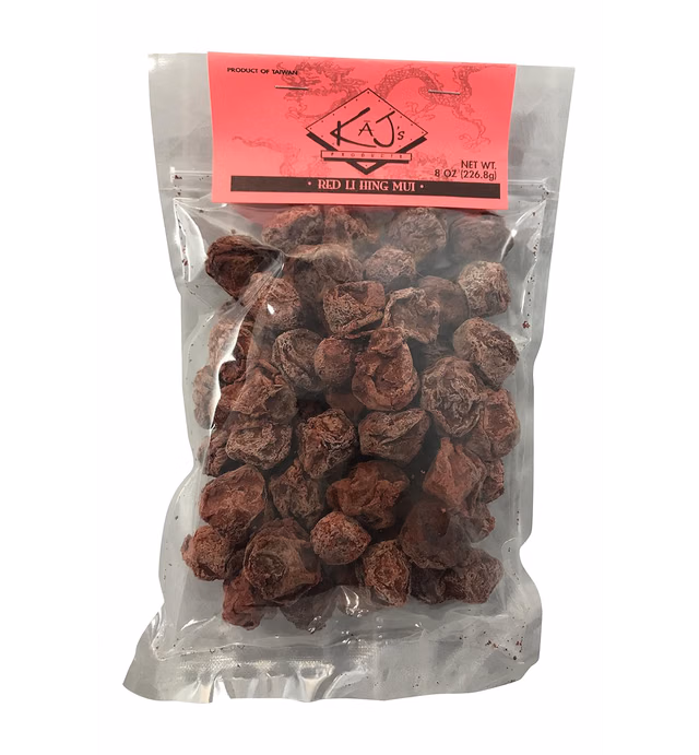 Kaj's Red Sweet Li Hing Mui Preserved Dried Plums, 8 Ounce