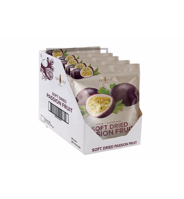 Amphora Soft Dried Passion Fruit Healthy Snack Fruits Vegan Kosher Gluten Free 3.5 Oz Each (Pack of 6)