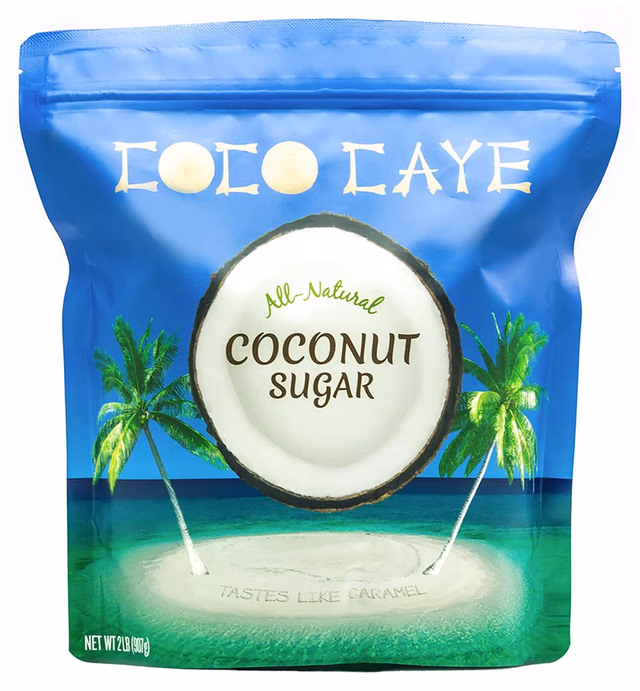 Coco Caye Coconut Sugar - New, Vegan, Paleo, Gluten Free, Fine Granulated, Carmelized to Perfection