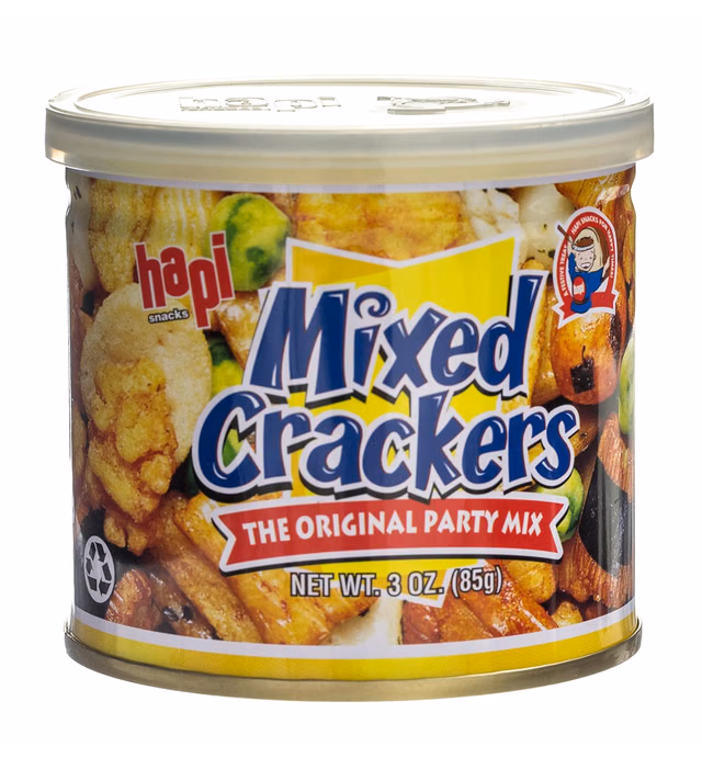 Hapi Mixed Crackers, 3 Ounce Tins