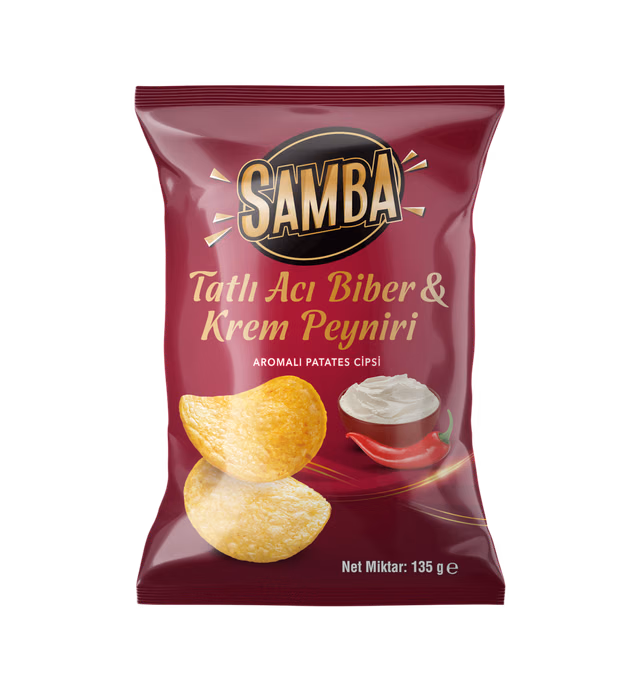Samba Potato Chips whit sweet hot pepper and cream cheese135G
