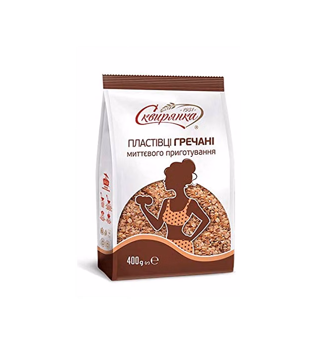 Skvira Buckwheat Flakes Instant GMO Free No Added Sugar Halal Certificate 400 gr / 14.12 OZ from Ukraine (3 Pack)